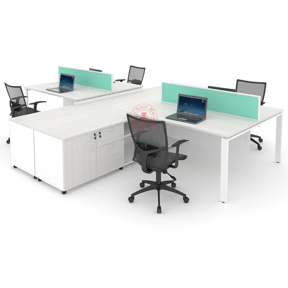 Rectangular Workstation Cluster of 4 / Office Table Workstation / Meja Pejabat Kerja / Meja office