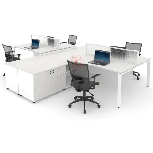 Rectangular Workstation Cluster of 4 / Office Table Workstation / Meja Pejabat Kerja / Meja office