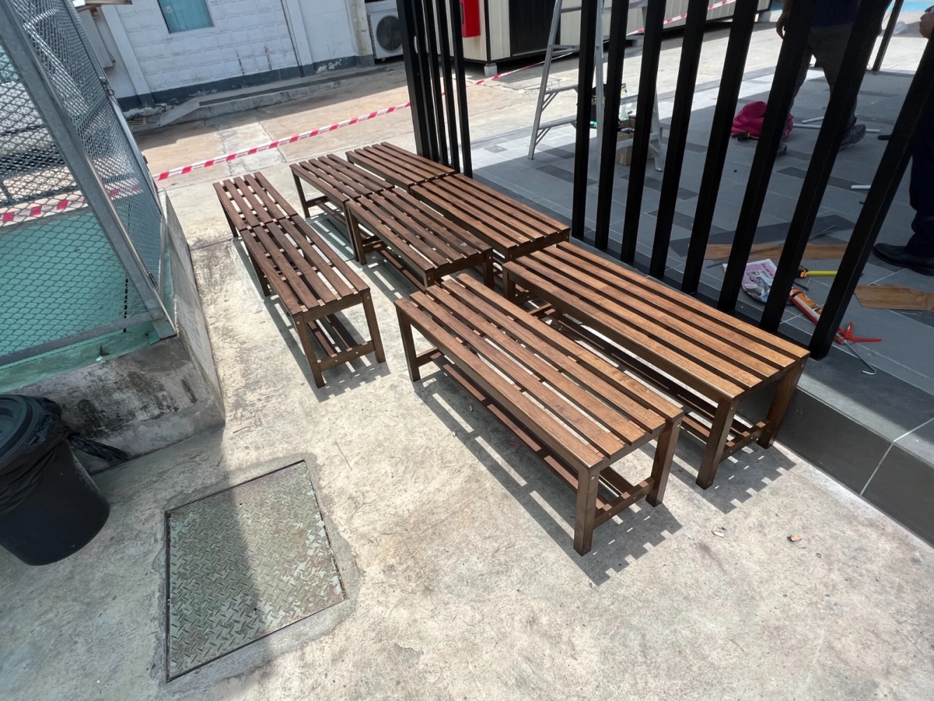 Industrial Wooden Solid Wood Long Bench Kerusi Bangku Panjang Factory Kilang Kawasan Perindustrian Perai Penang