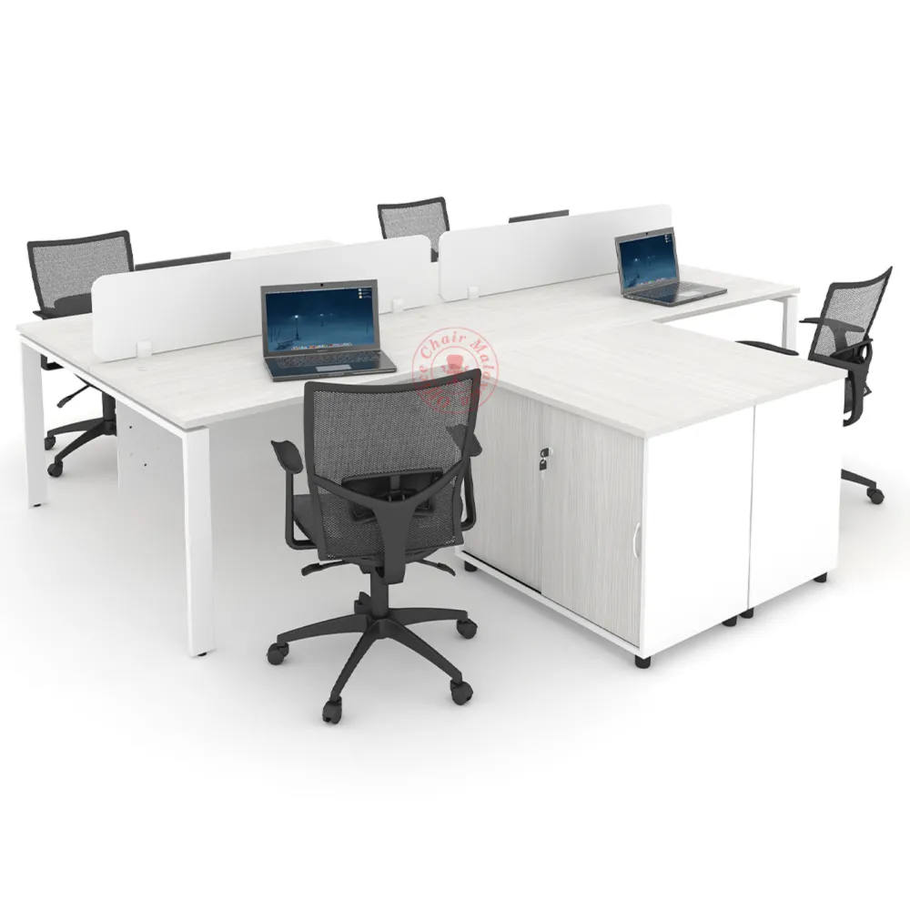 Rectangular Workstation Cluster of 4 / Office Table Workstation / Meja Pejabat Kerja / Meja office