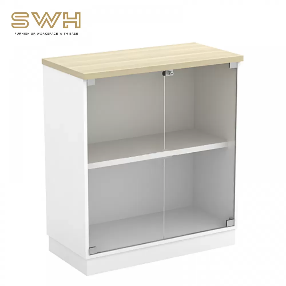 Swinging Glass Door Low Cabinet Office Equipment Penang | Office Furniture Penang