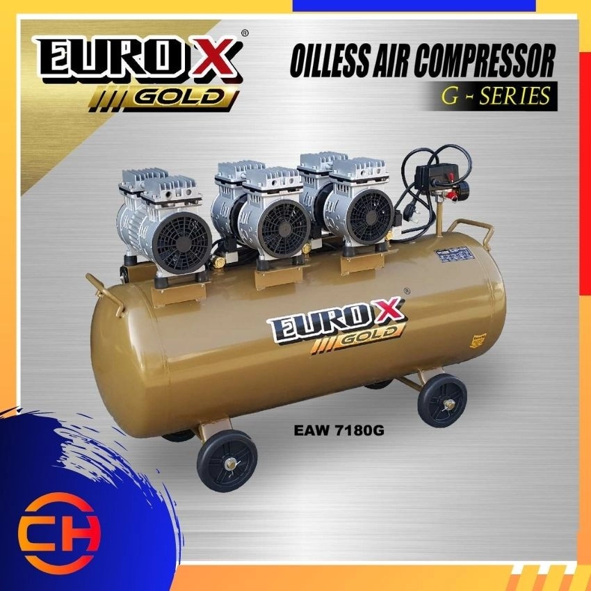 Eurox EAW7180G 2.2HP Silent & Oil-Less Air Compressor