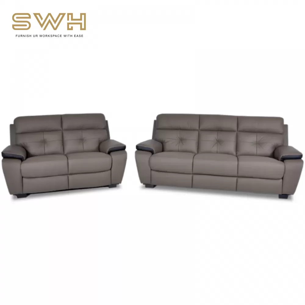 Fabric & PU Leather Recliner Sofa