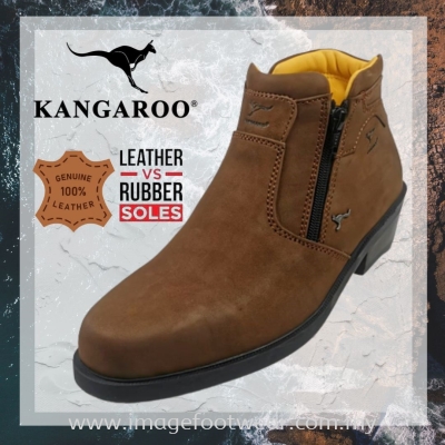 KANGAROO Full Leather Men Mid-Cut Legend- LM-8001- DARK BROWN Colour