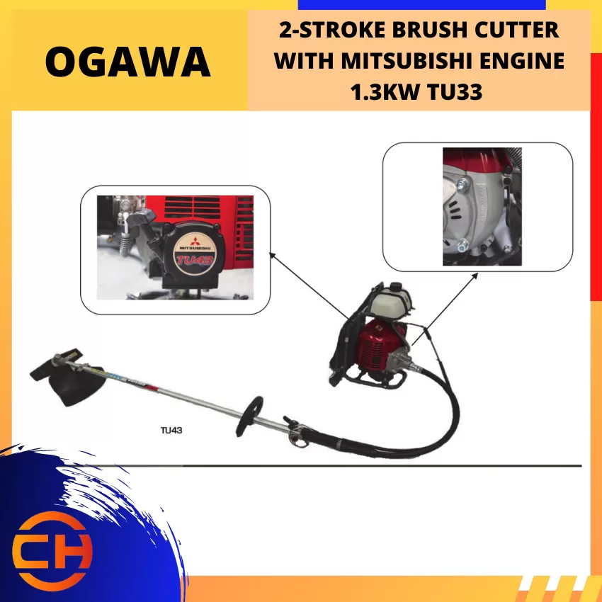 OGAWA 2-STROKE BRUSH CUTTER WITH MITSUBISHI ENGINE 32.6CC 1.3KW [TU33] 