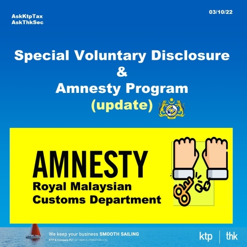 RMCD Special Voluntary Disclosure & Amnesty Program (VA) - Update