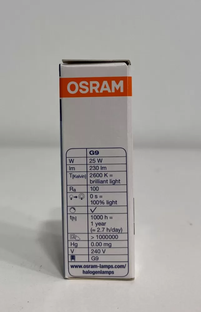 OSRAM 65925 25W 240V 230LM G9 2600K ROCKET CLEAR HALOGEN BULB Kuala Lumpur  (KL), Selangor, Malaysia Supplier, Supply, Supplies, Distributor | JLL  Electrical Sdn Bhd