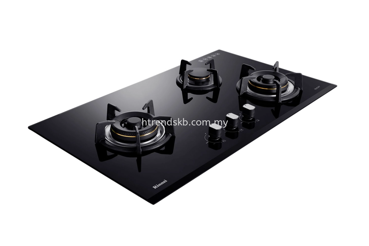 Rinnai 3-Hyper Burner Built-in Gas Hob (Glass) RB-93UG