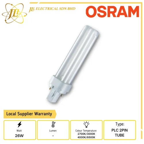 OSRAM 26W 2PIN PLC TUBE [2700K/3000K/4000K/6500K]