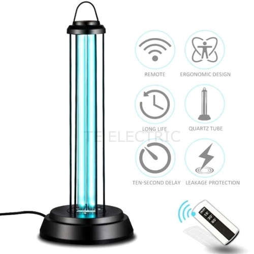 ULTRA VIOLET VIRUS BACTERIA KILLER TOWER LIGHT WITH TIMER CONTROL DISINFECTION GERMIICIDAL LAMP (BLACK)