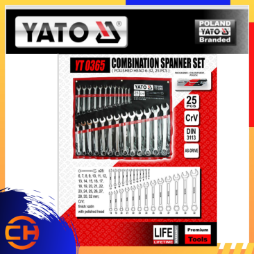 YATO PROFESSIONAL COMBINATION SPANNERS SET 25PCS 6-32MM [YT0365]