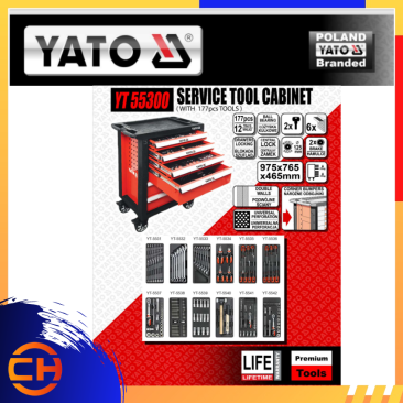 YATO ROLLER CABINET WITH 177PCS 6 DRAWERS [YT-55300]