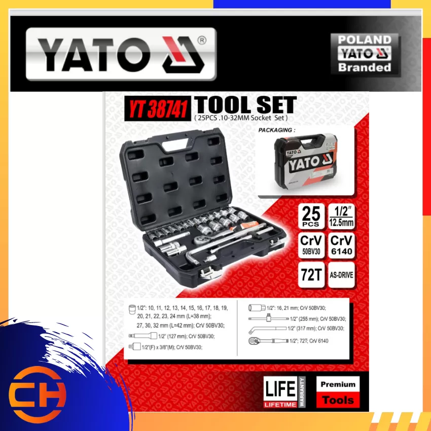 YATO 25PCS SOCKET WRENCH SET 1/2'' [YT38741] Kuala Lumpur (KL), Malaysia,  Selangor, Sentul Construction Materials, Industrial Supplies