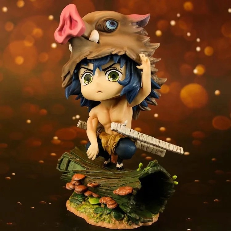 [Ready] GK HASHIBIRA Inosuke Q Figure Desktop Decoration Demon Slayer Toys 鬼灭之刃 猪头 嘴平伊之助 场景 Q版公仔 模型盒装手办摆件人偶玩偶