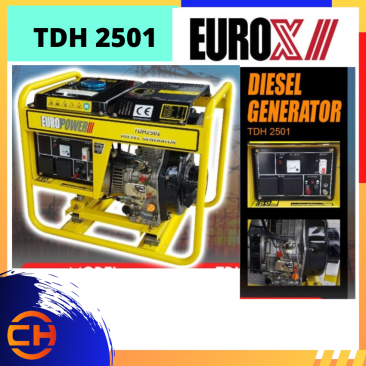 EUROX 4 STROKE DIESEL GENERATOR WITH WHEELS 2000W 3000RPM 3.4HP [TDH2501]