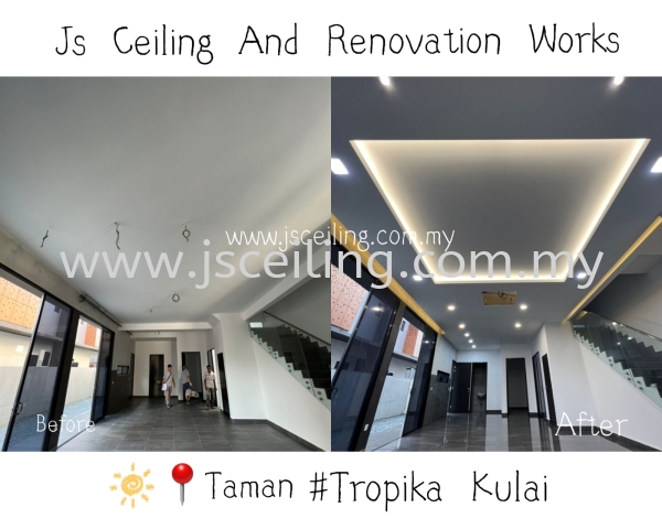 Special Cornice Design #Wiring & Downlight  Cornice Design #Taman Tropika Kulai Johor Bahru (JB) Design, Supply, Supplier | JS Ceiling and Renovation Works