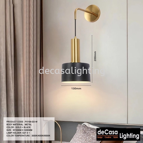 WALL LIGHT(PX106-GD) Loft Nordic Wall Light WALL LIGHT Selangor, Kuala Lumpur (KL), Puchong, Malaysia Supplier, Suppliers, Supply, Supplies | Decasa Lighting Sdn Bhd