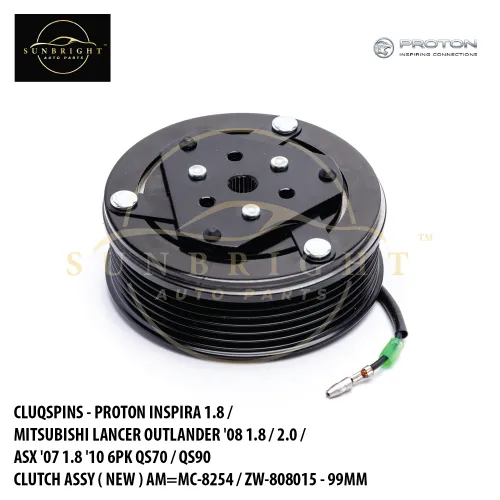 CLUQSPINS - PROTON INSPIRA 1.8 / MITSUBISHI LANCER OUTLANDER '08 1.8 / 2.0 / ASX '07 1.8 '10 6PK QS70 / QS90 CLUTCH ASSY ( NEW ) AM=MC-8254 - 99MM