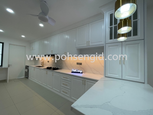 Nyatoh Spray Paint Kitchen Cabinet #SRI SENDAYAN #SEREMBAN Kitchen Seremban, Negeri Sembilan (NS), Malaysia Renovation, Service, Interior Design, Supplier, Supply | Poh Seng Furniture & Interior Design