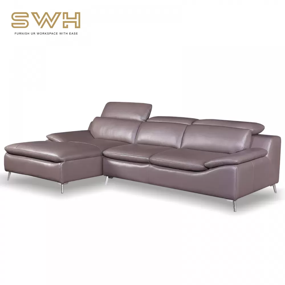 FRNZ 8508 Modern L Shape Sofa Aqua Fabric Thick Half Leather 