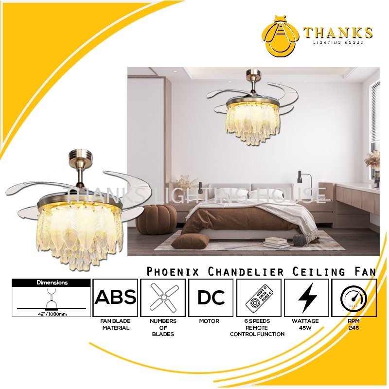 Phoenix Chandelier Ceiling Fan