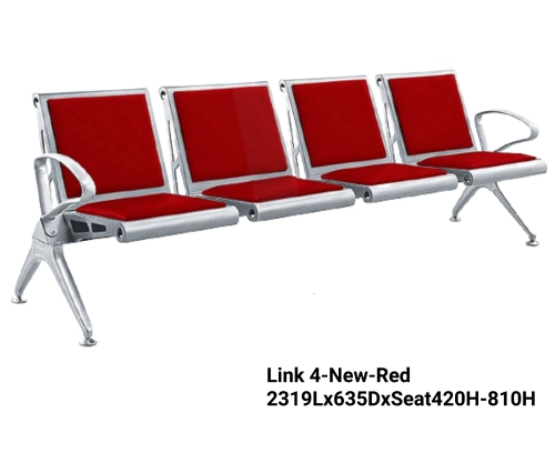 link chair with cushion Link 4-New- pvc red 