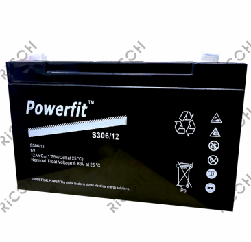 POWERFIT S306/12 6V12Ah BATTERY ORIGINAL 1 YEAR WARRANTY