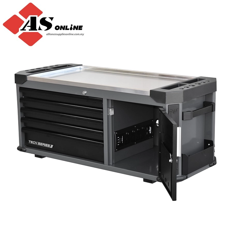 SP TOOLS Tech Series Tool Box With Power Tool Cupboard - 5 Drawer - Diamond Black / Model: SP42345D