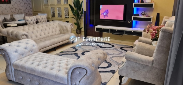 chesterfield + chaise lounge + large wing chair  mix and match Shah Alam, Selangor, Kuala Lumpur (KL), Malaysia Modern Sofa Design, Chesterfield Series Sofa, Best Value of Chaise Lounge | SYT Furniture Trading