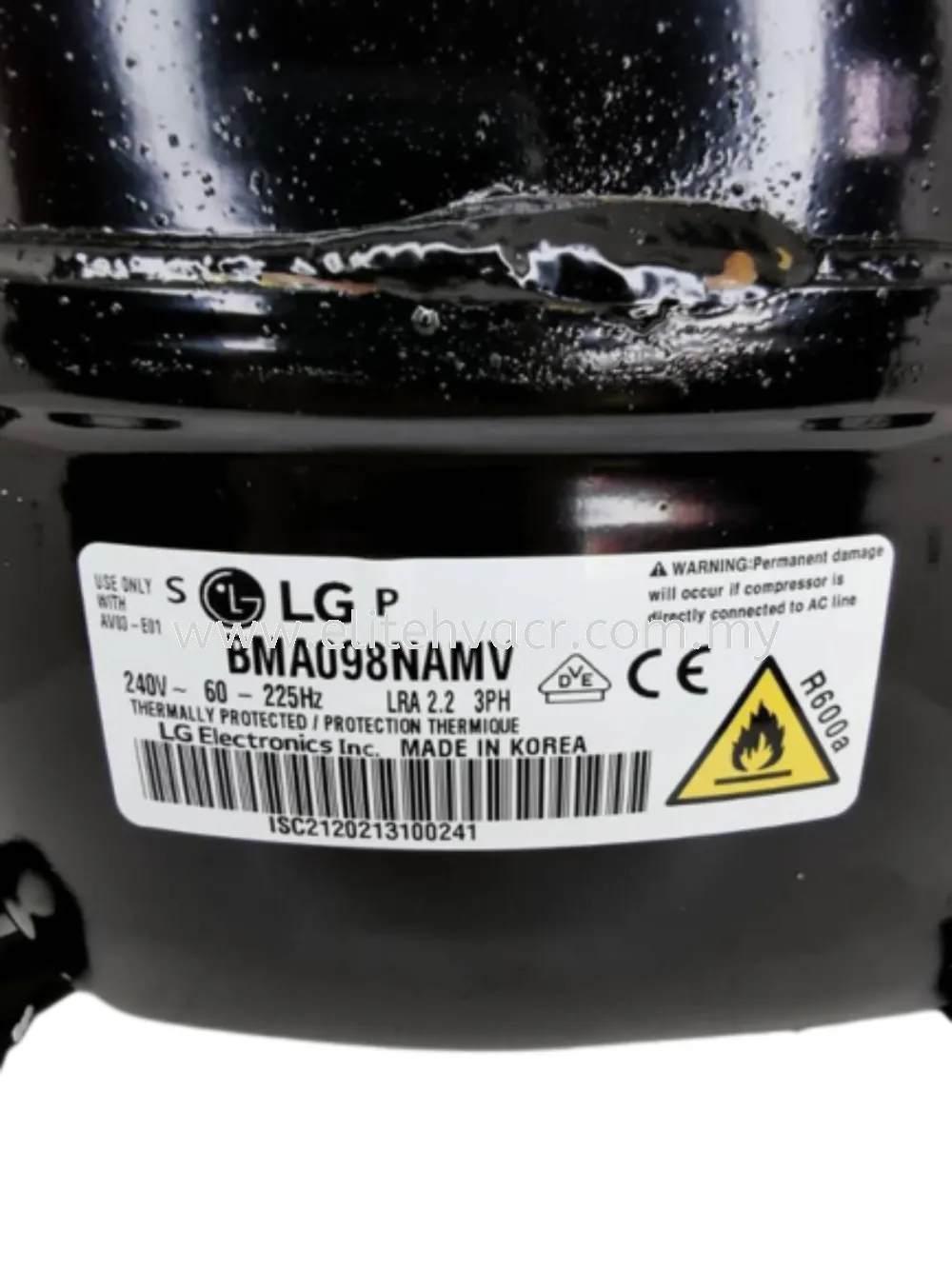 LG Refrigerator BMA098NAWV R600a Inverter Compressor