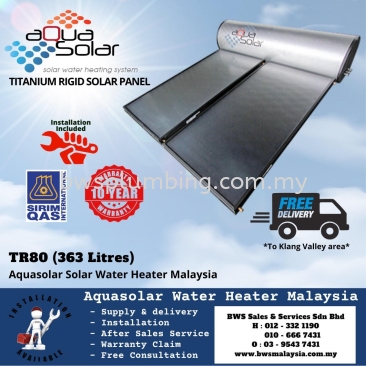 Aquasolar TR80 (363 liters) Titanium Model Solar Water Heater Malaysia