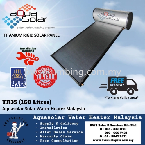 Aquasolar TR35 (160 liters)Titanium Model  Solar Water Heater Malaysia