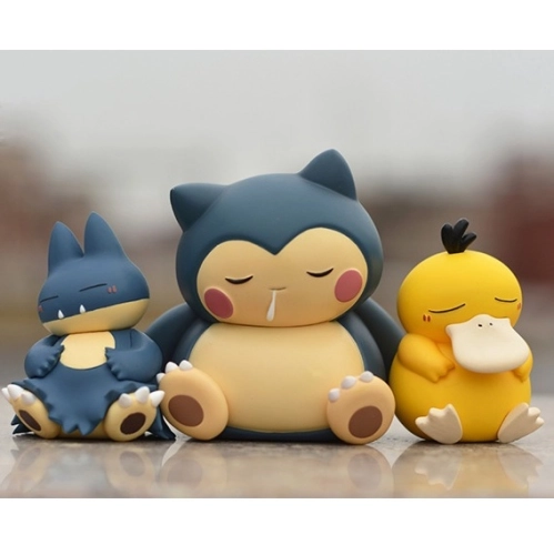 Pokemon Snorlax Munchlax Psyduck Sleeping Desktop Car Decoration Figure Toys