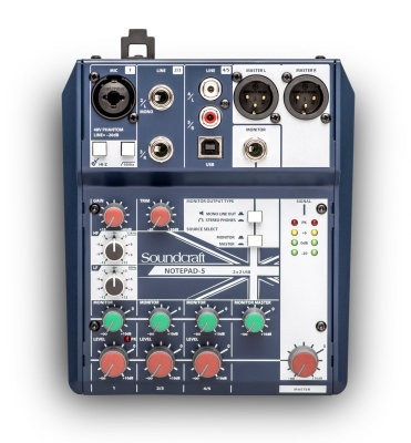 Notepad-5.SOUNDCRAFT Small-format Analog Mixing Console with USB I/O