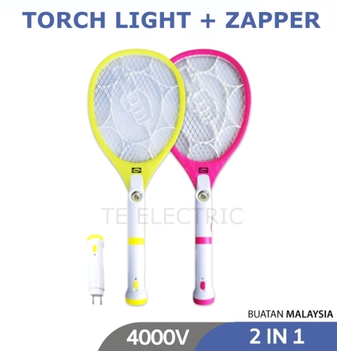 2 IN 1 INSECT KILLER RACKET + TORCH LIGHT RECHARGEABLE ZAPPER MULTI FUNCTION