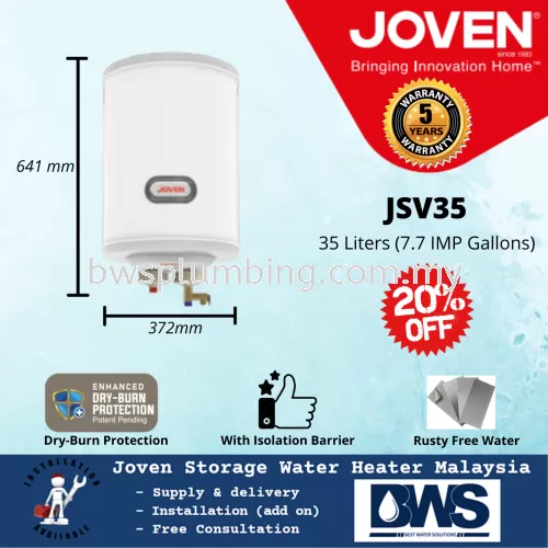 Joven JSV35 (35L) Storage Water Heater Price (Vertical) - Joven 35 Litres