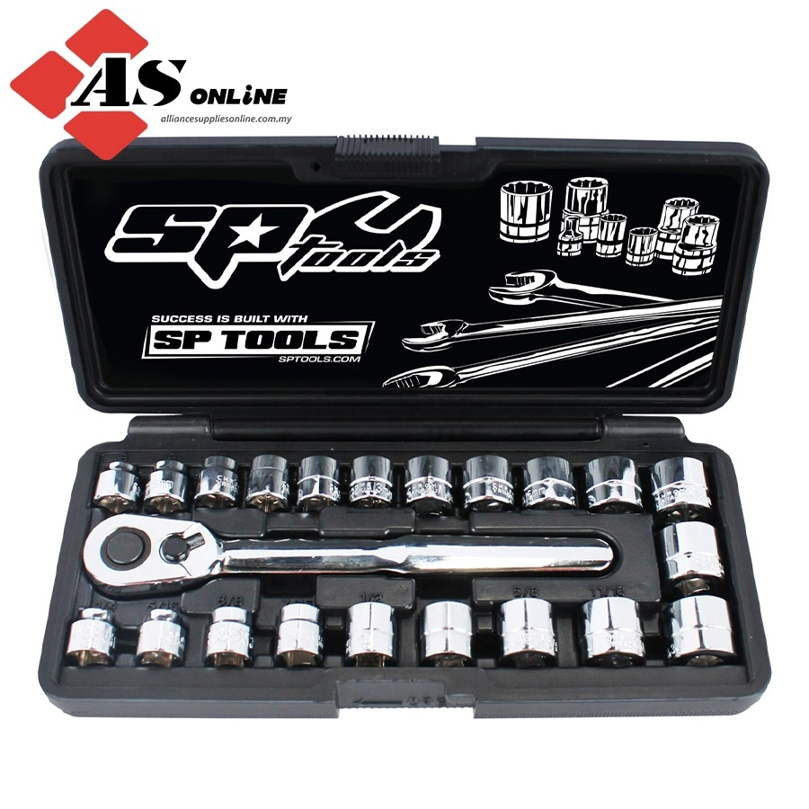 SP TOOLS 3/8"Dr Socket Set - Low Profile ( Stubby) - Metric/SAE - 22pc / Model: SP20220