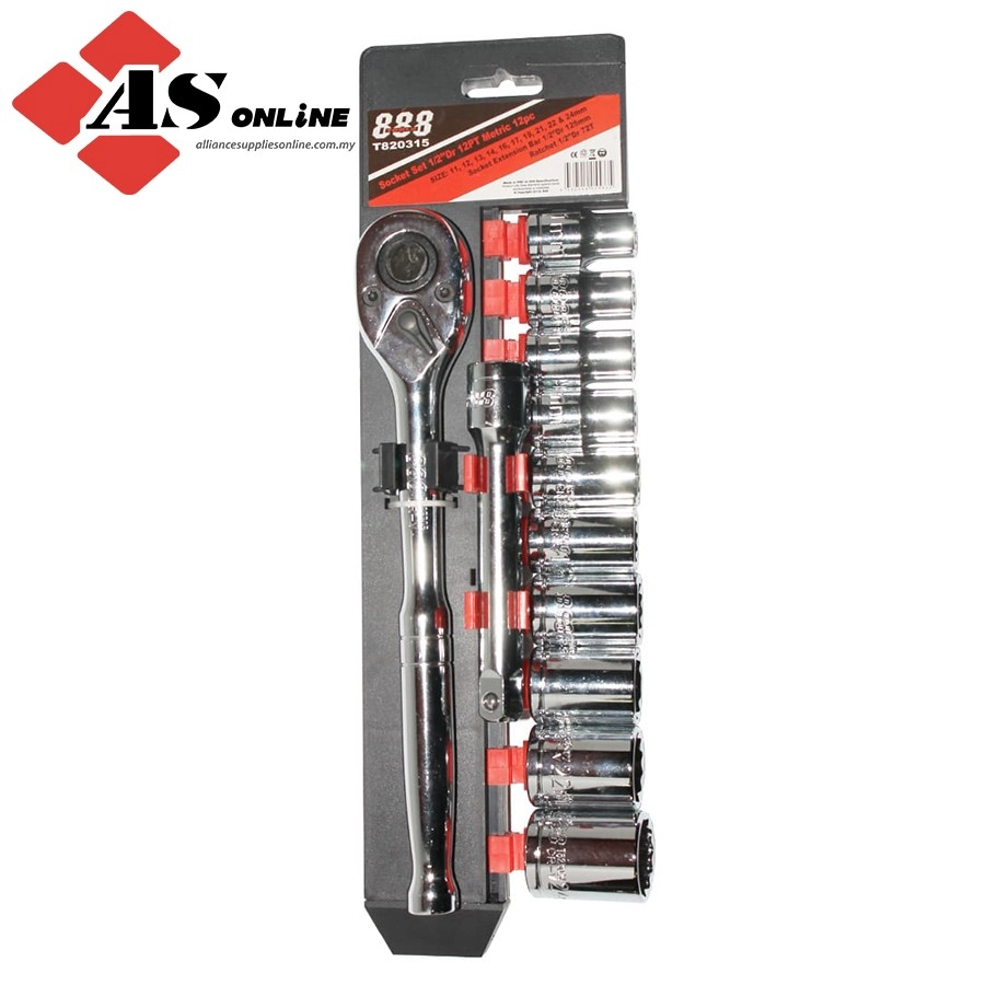 SP TOOLS 1/2"Dr Socket Set - 12pt Metric Only - 12pc - 888 Series / Model: T820315 