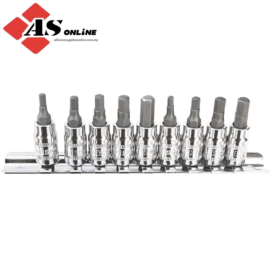 SP TOOLS 1/4"Dr & 3/8"Dr Inhex Socket Rail Set - 9pc - Metric / Model: SP20545