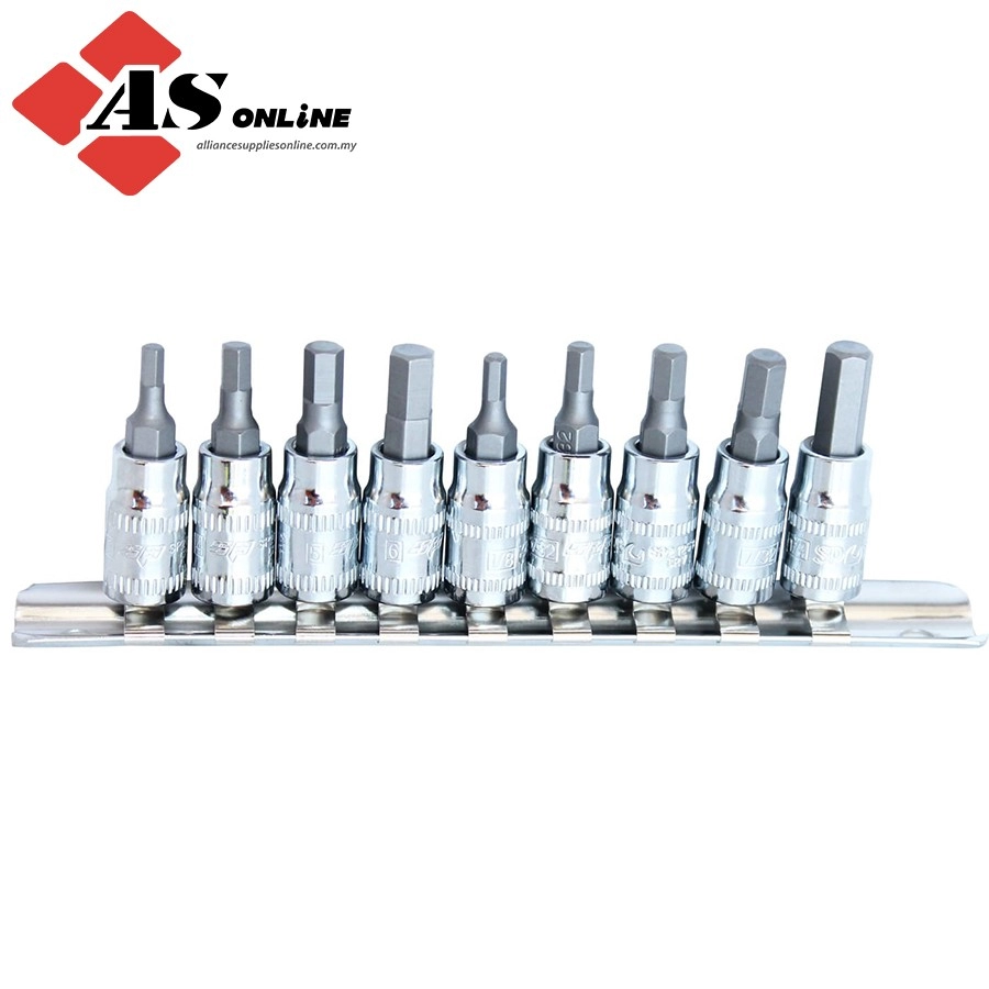 SP TOOLS 1/4"Dr Inhex Socket Rail Set - 9pc - Metric/SAE / Model: SP20540