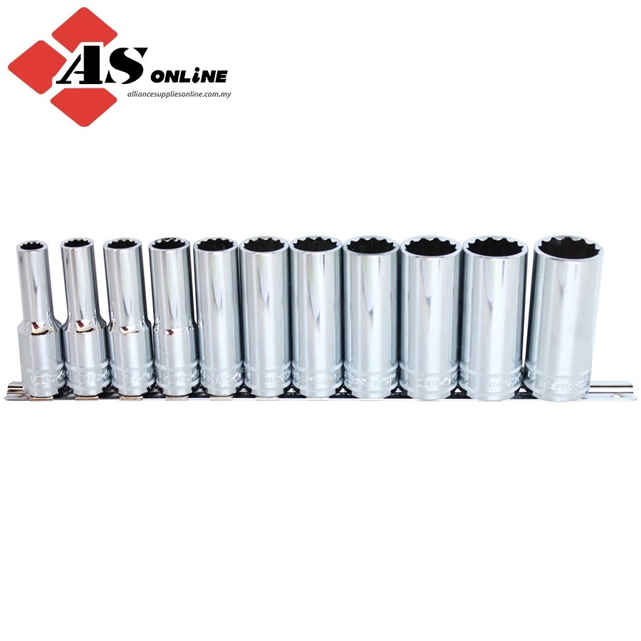 SP TOOLS 1/2"Dr Deep Socket Rail Set - 12pt Sae - 11pc / Model: SP20341