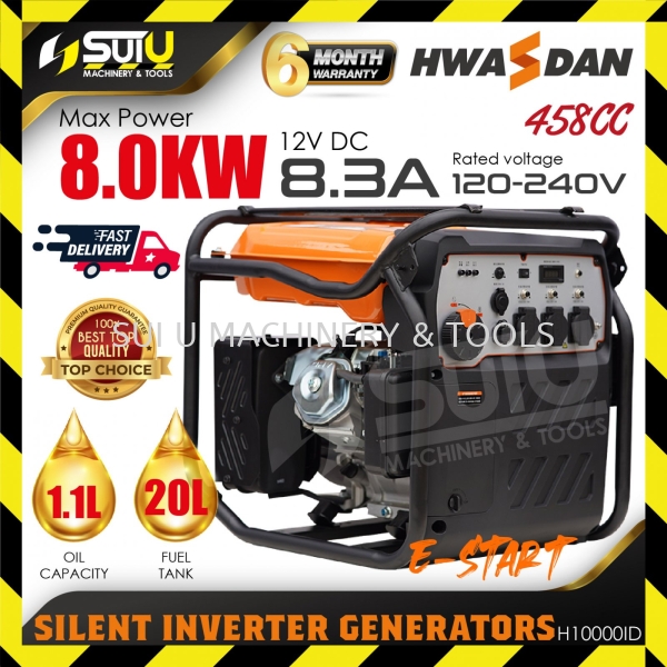 HWASDAN H10000ID 458CC Gasoline Silent Inverter Generator 8.0kW 8000W Generator Kuala Lumpur (KL), Malaysia, Selangor, Setapak Supplier, Suppliers, Supply, Supplies | Sui U Machinery & Tools (M) Sdn Bhd