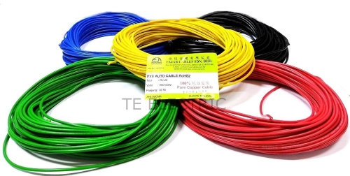 (30M) FAJAR 28/0.26 MM PVC AUTO CABLE CAR LORRY AUTOMOTIVE FULL COPPER BLUE / RED / GREEN / YELLOW / BLACK