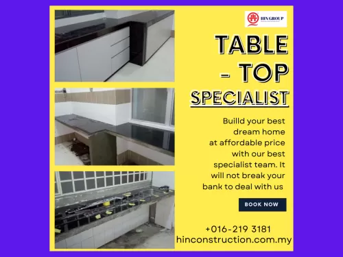 Top Notch Kitchen Table Top & Cabinet Contractor in Selangor/KL Now