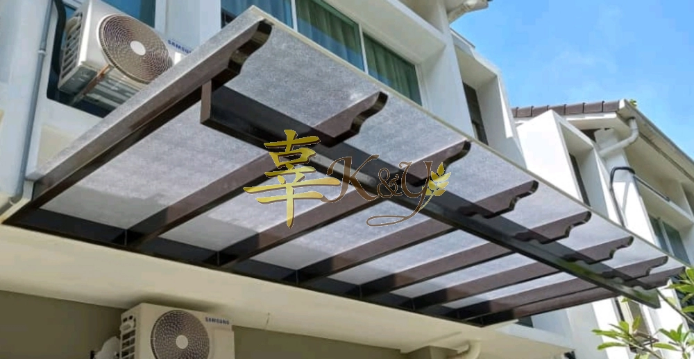 Mild Steel Polycarbonate Clear Color (Nu Serials 3mm) Pergola Roof Awning - Frame Ms 1 1/2x3(1.6) or 2x4(1.6) Hollow , Bean 2x5(1.9) Hollow