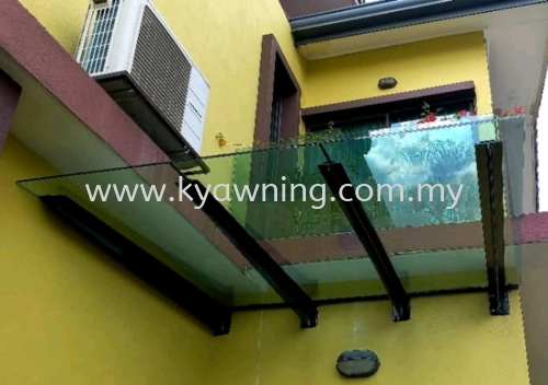 Mild Steel Tbean Laminate Glass Roof Awning 