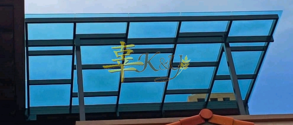 Mild Steel Laminate Glass Roof Awning-Ms 2x4(1.9)Hollow Frame ,Bean 2x5(2.3),Pillar 4x4(1.9)Hollow