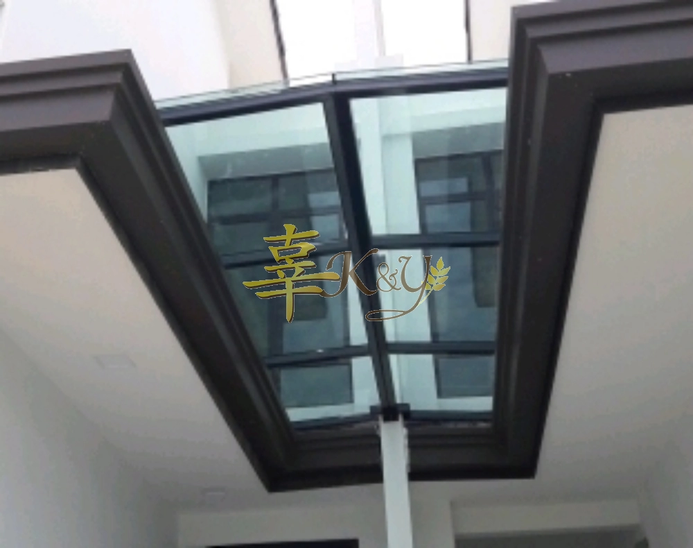 Mild Steel Laminate Glass Roof Awning-Ms 2x4(1.9)Hollow Frame 