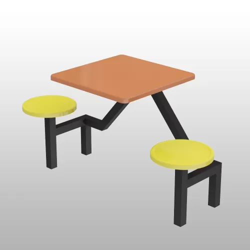 Canteen Set Table and Chair 2 Seater Round Seater  300MM(L)X600MM(W)X745MM(H)