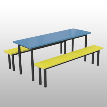 Canteen Set Table and Chair 6 Seater Rectangle Table 1300MM(L)X1800MM(W)X745MM(H)